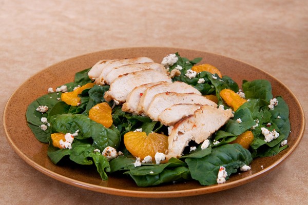 Asian Spinach & Chicken Salad with Tangerines